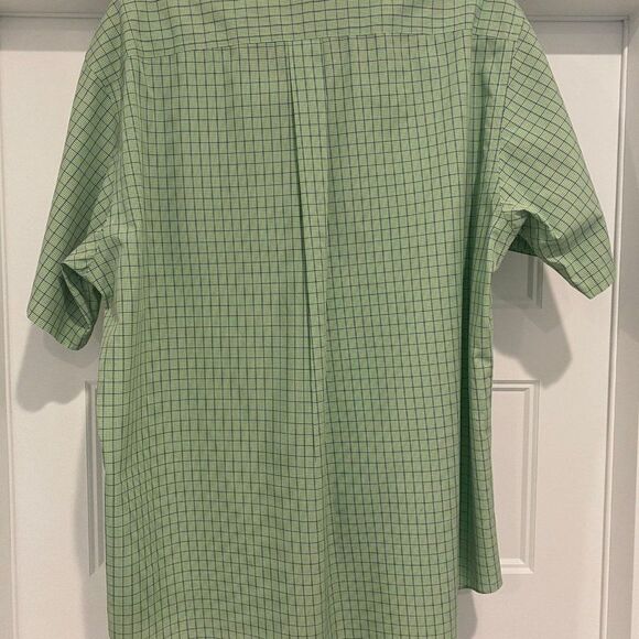 Brooks Brothers 100% Cotton Green/Blue Check Non-Iron Button Up Shirt, Large - Picture 7 of 8